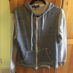 grey zip up sweatshirt